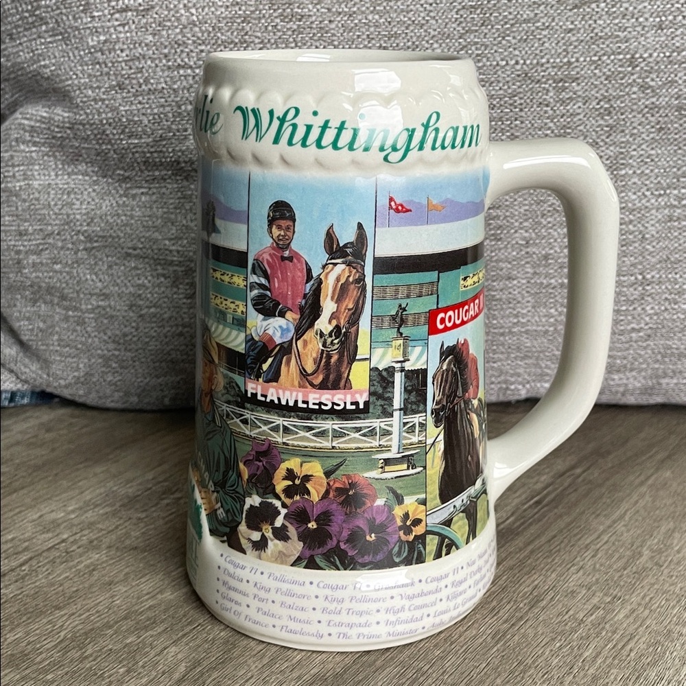 Oak Tree Racing Association Commemorative Ceramic Stein - Cream/Green - Picture 2 of 7